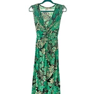 The Zig Zag Stripe Womens Dress Sleeveless Floral Gathered Ruched Size Small